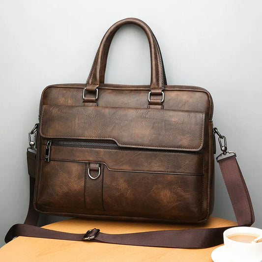 Vleria – Men’s Genuine Leather Shoulder Bag with Crossbody Strap