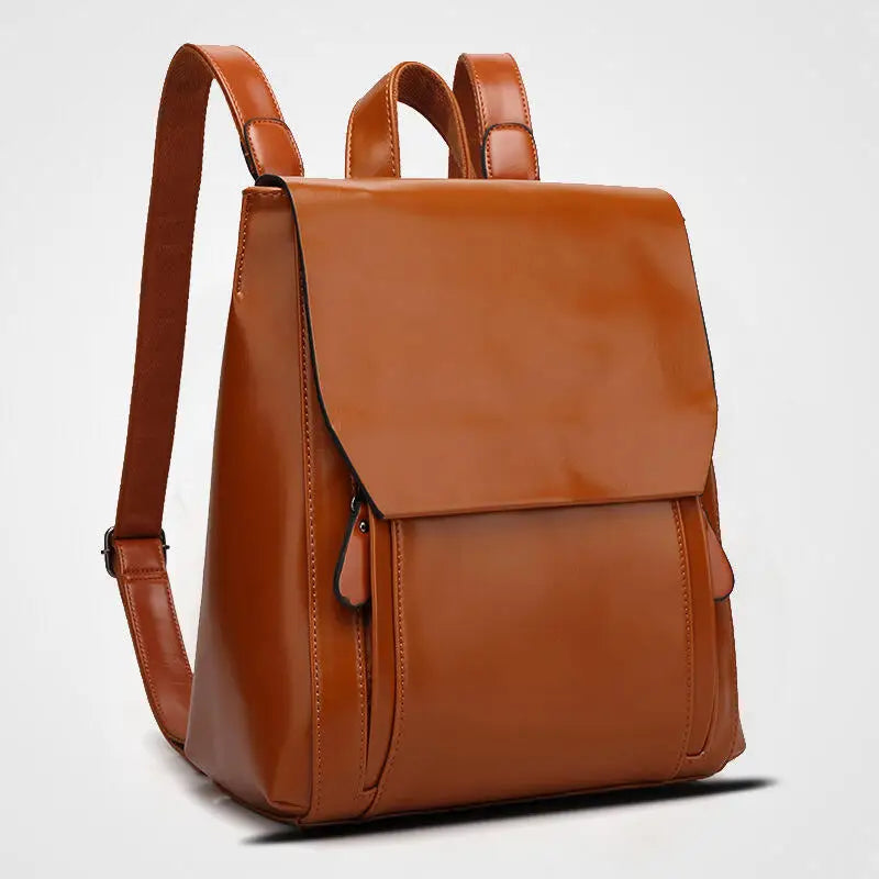 Vleria – Elegant PU Leather Laptop Backpack with Padded Protection