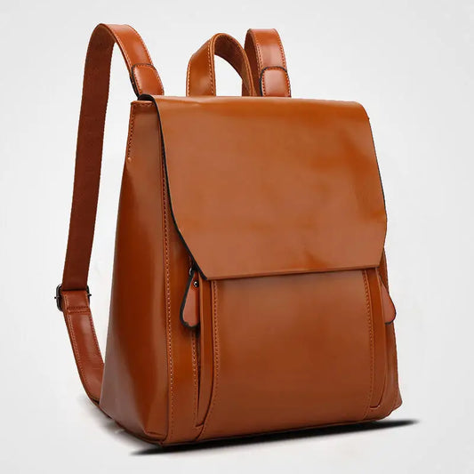 Vleria – Elegant PU Leather Laptop Backpack with Padded Protection