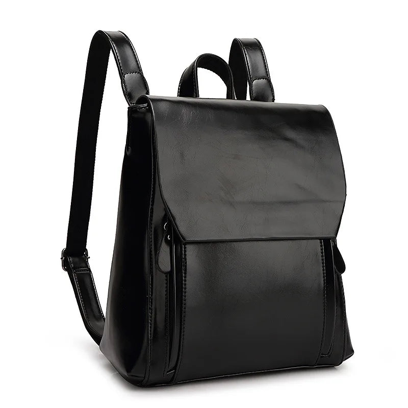 Vleria – Elegant PU Leather Laptop Backpack with Padded Protection