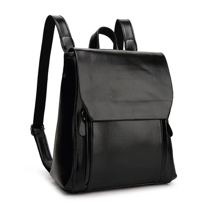 Vleria – Elegant PU Leather Laptop Backpack with Padded Protection