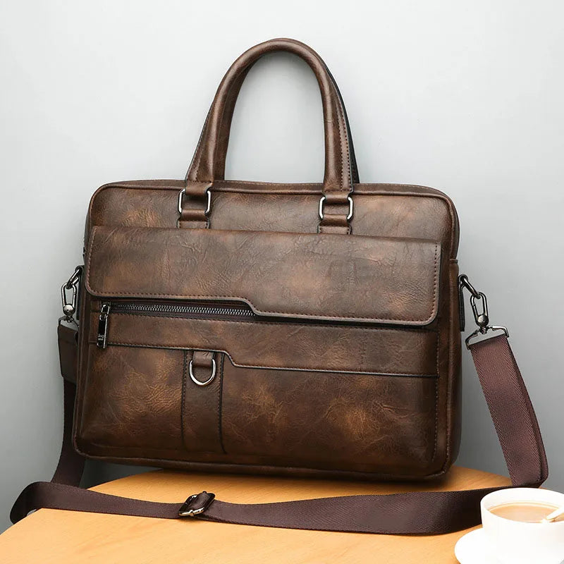 Vleria – Men’s Genuine Leather Shoulder Bag with Crossbody Strap