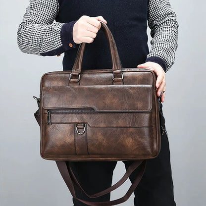 Vleria – Men’s Genuine Leather Shoulder Bag with Crossbody Strap