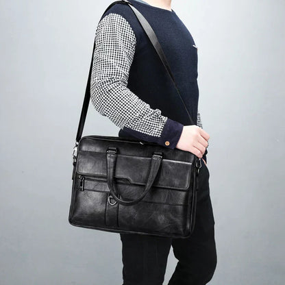 Vleria – Men’s Genuine Leather Shoulder Bag with Crossbody Strap