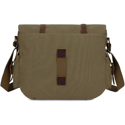Vleria – Men’s Vintage Canvas Messenger Bag with Leather Accents