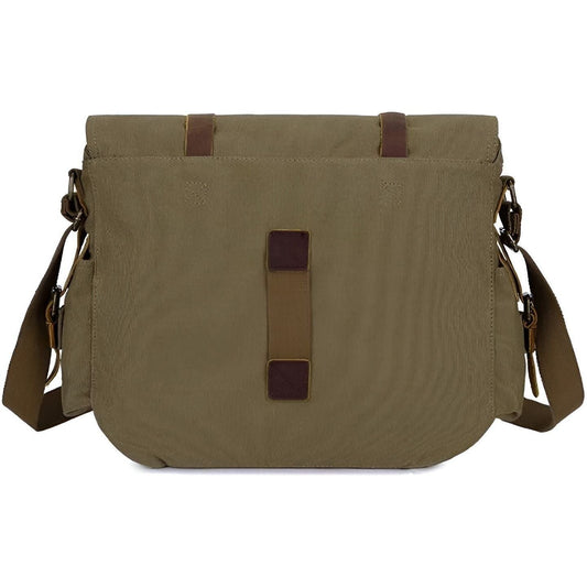 Vleria – Men’s Vintage Canvas Messenger Bag with PU Leather Accents