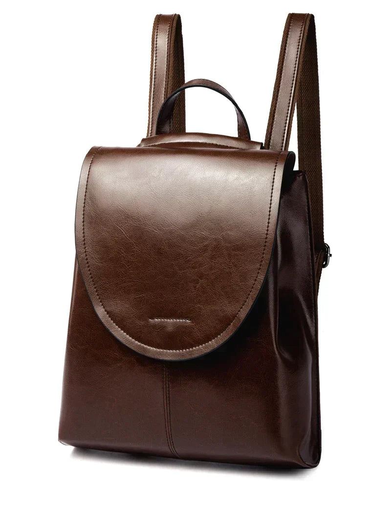 Vleria - Women’s Genuine Leather Backpack with Multiple Storage Pockets