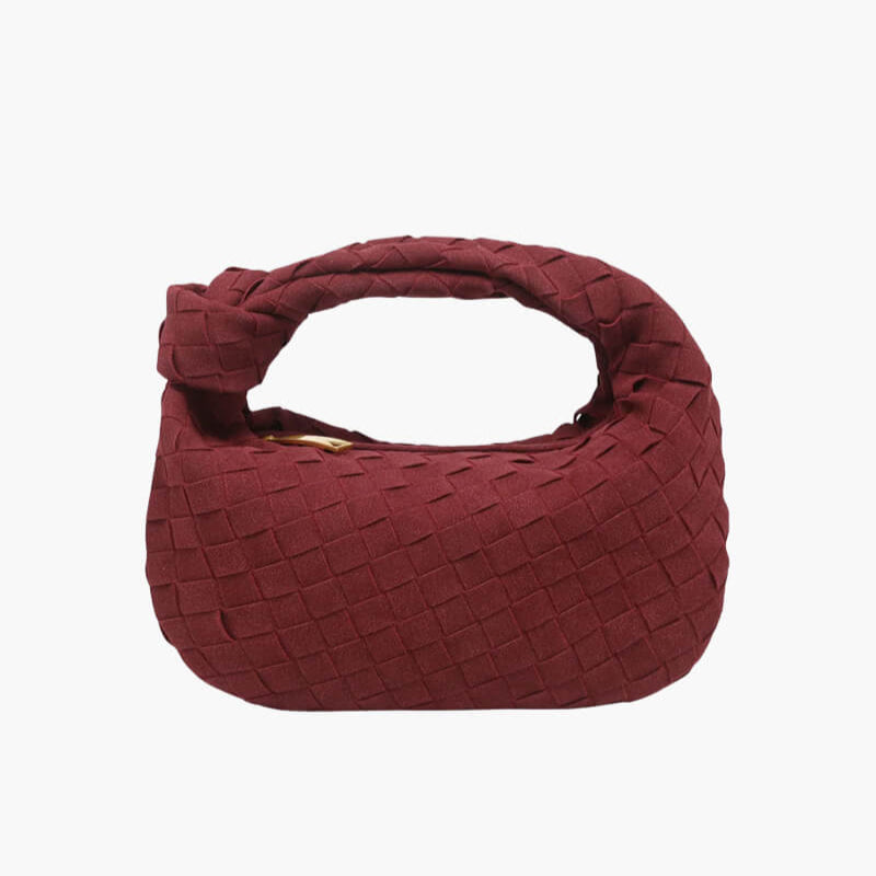 Vleria – Women’s Mini Suede Shoulder Bag with Woven Knot Design