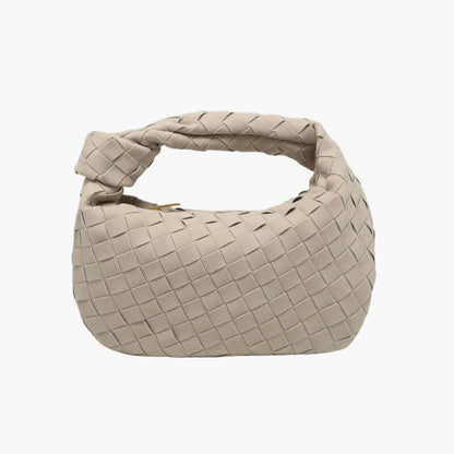 Vleria – Women’s Mini Suede Shoulder Bag with Woven Knot Design