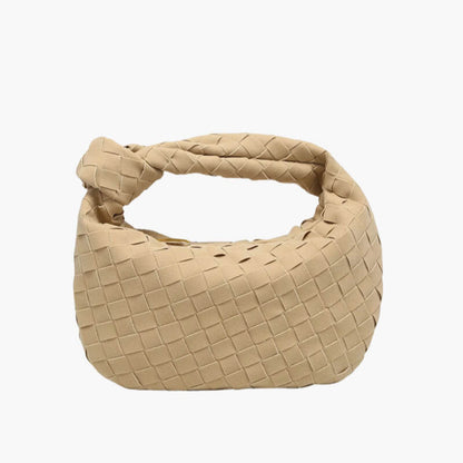 Vleria – Women’s Mini Suede Shoulder Bag with Woven Knot Design