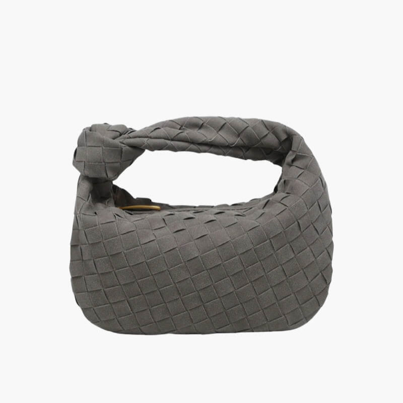 Vleria – Women’s Mini Suede Shoulder Bag with Woven Knot Design