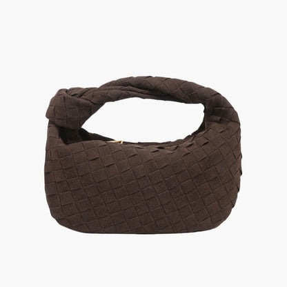 Vleria – Women’s Mini Suede Shoulder Bag with Woven Knot Design