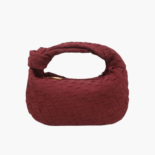 Vleria – Women’s Mini Vegan Suede Shoulder Bag with Woven Knot Design
